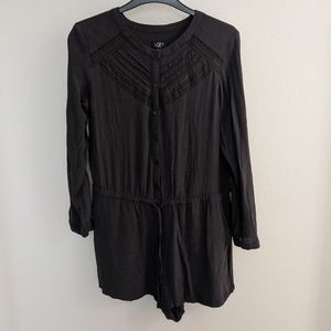 Loft charcoal romper with pockets petite size M
